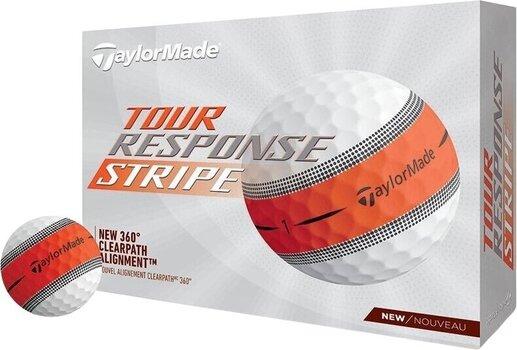 Nova loptica za golf TaylorMade Tour Response Stripe Golf Balls Orange - 1