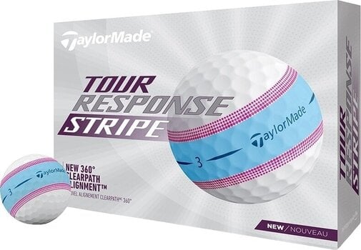 Golf Balls TaylorMade Tour Response Stripe Golf Balls Blue/Pink - 1