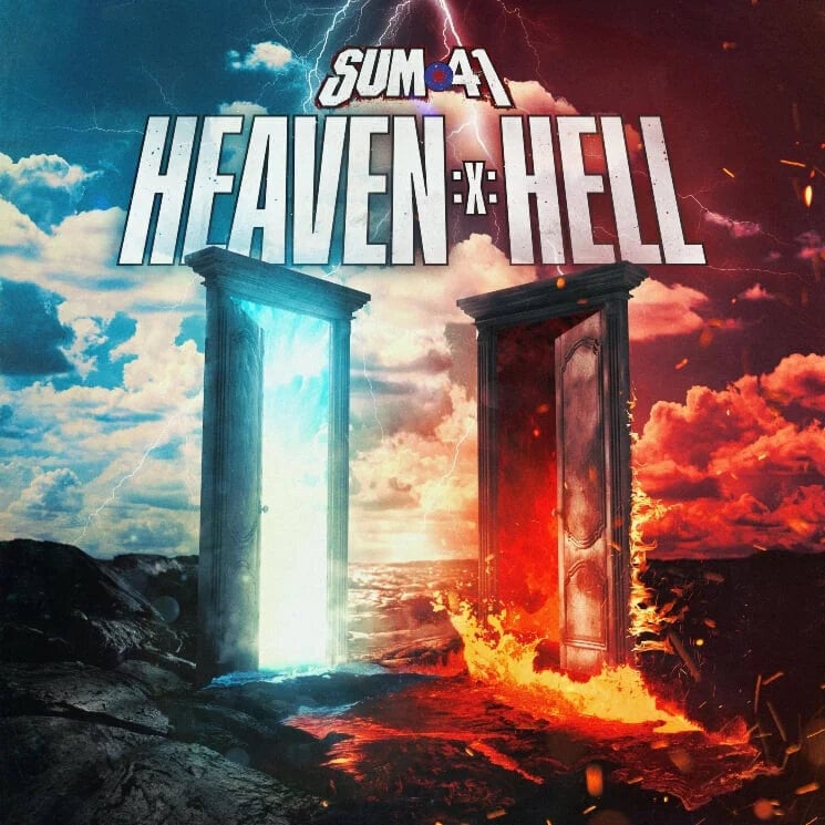 Schallplatte Sum 41 - Heaven :X: Hell (Black & Red with Blue Splattered Coloured) (Indie) (2 LP)