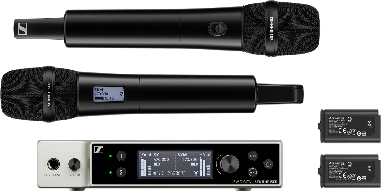 Kézi mikrofonszett Sennheiser EW-DX 835-S Set R1-9: 520-607.8 MHz