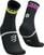 Juoksusukat Compressport Pro Marathon Socks V2.0 Black/Safety Yellow/Neon Pink T1 Juoksusukat