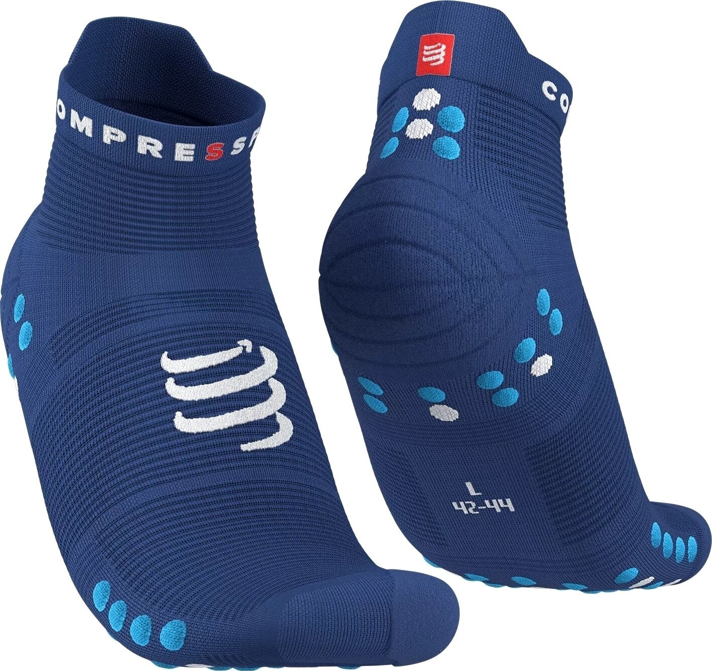Laufsocken
 Compressport Pro Racing Socks V4.0 Run Low Sodalite/Fluo Blue T1 Laufsocken
