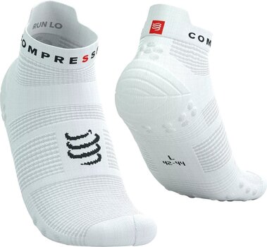 Calcetines para correr Compressport Pro Racing Socks V4.0 Run Low White/Black T1 Calcetines para correr - 1