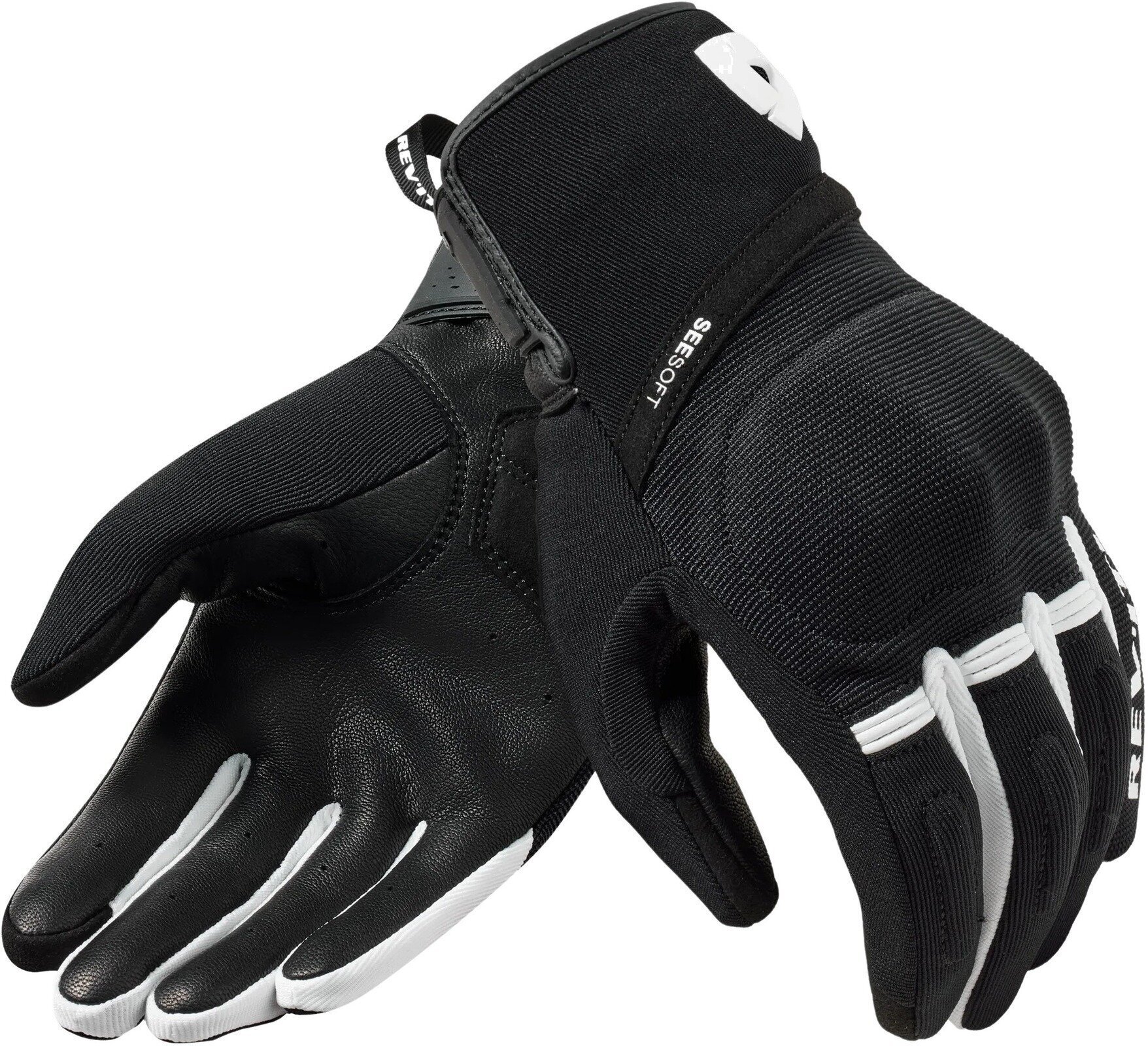 Motorcycle Gloves Rev'it! Gloves Mosca 2 Black/White 2XL Motorcycle Gloves