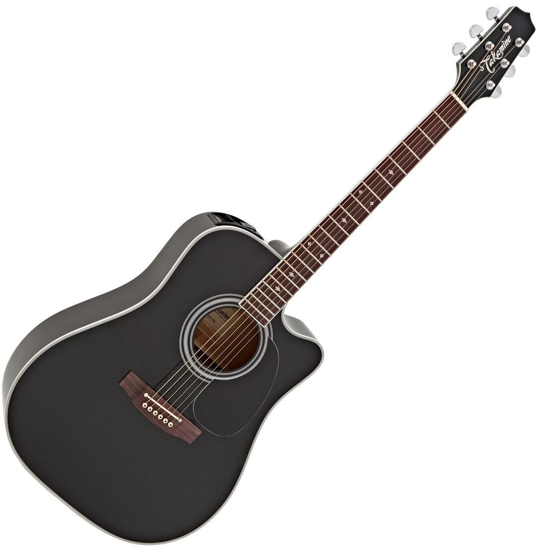 Dreadnought elektro-akoestische gitaar Takamine EF341SC Black