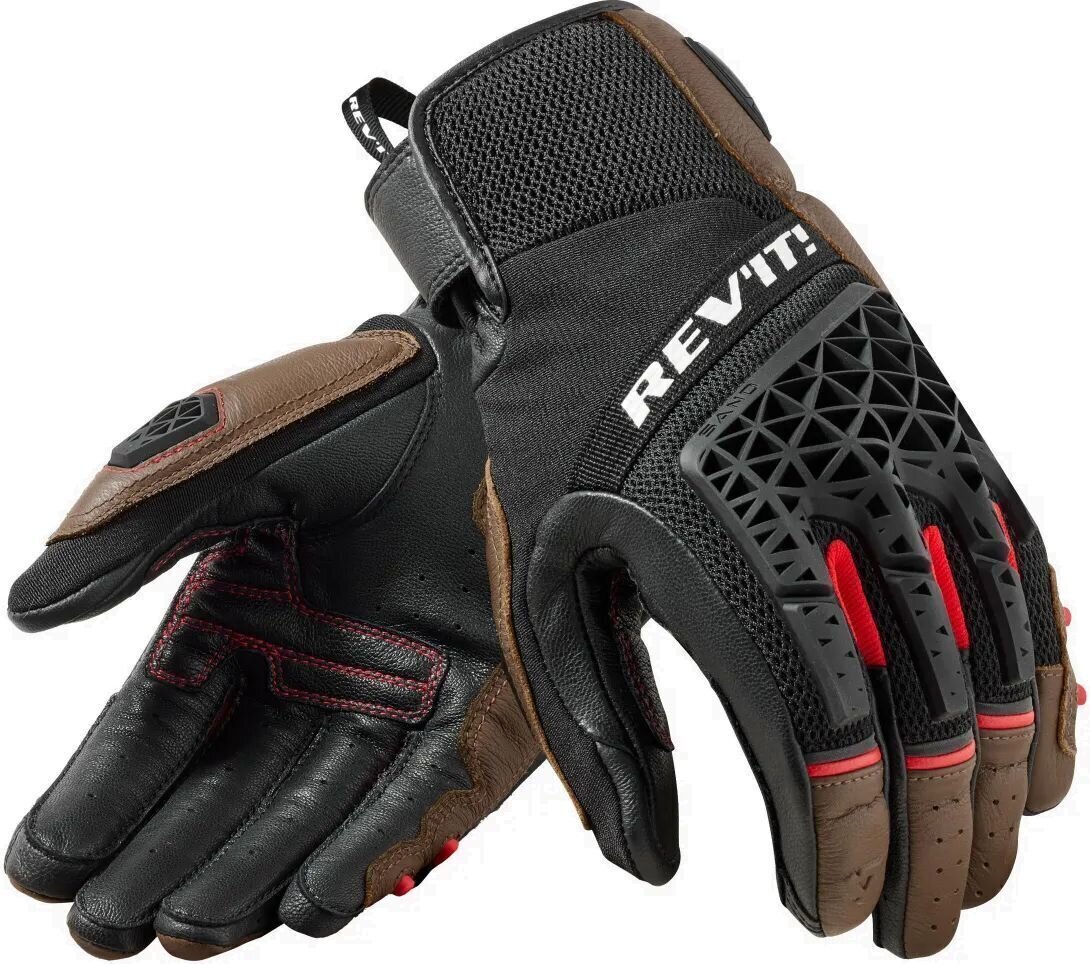 Motorcykelhandskar Rev'it! Gloves Sand 4 Brown/Black 3XL Motorcykelhandskar