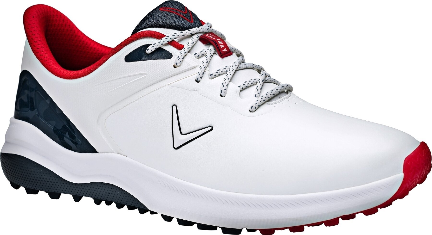 Chaussures de golf pour hommes Callaway Lazer Mens Golf Shoes White/Navy/Red 40