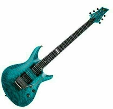 Elektrische gitaar ESP Formula FR-II Black Transparent Aqua - 1