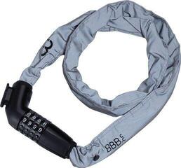 Cykellås BBB CodeLink Reflective Chain Cable 5 x 1000mm Black/Silver Kedja-Lås
