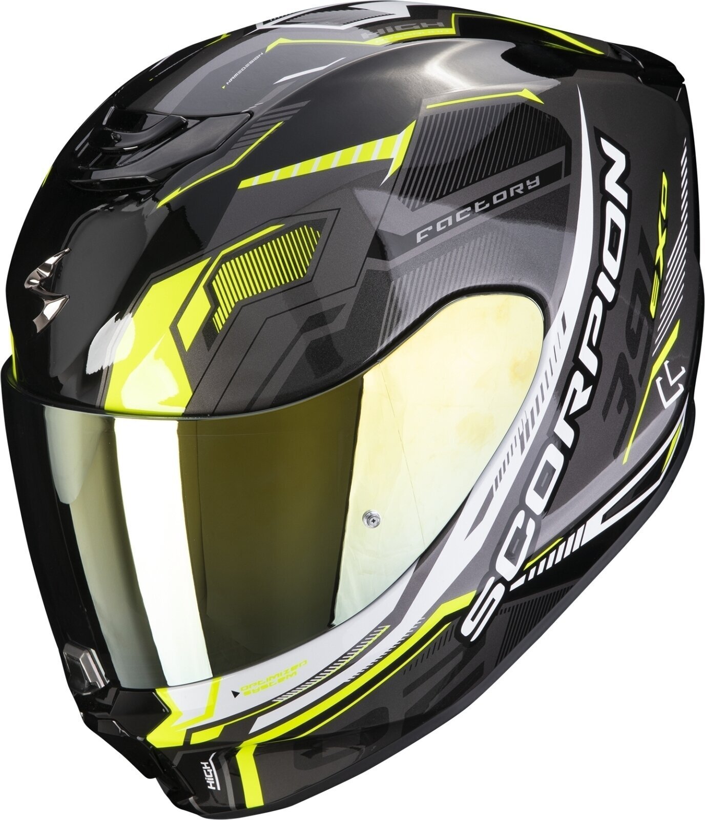 Photos - Motorcycle Helmet Scorpion EXO 391 HAUT Black/Silver/Neon Yellow L Helmet 139-416-2 
