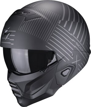 Helmet Scorpion EXO-COMBAT II MILES Matt Black/Silver XS Helmet - 1