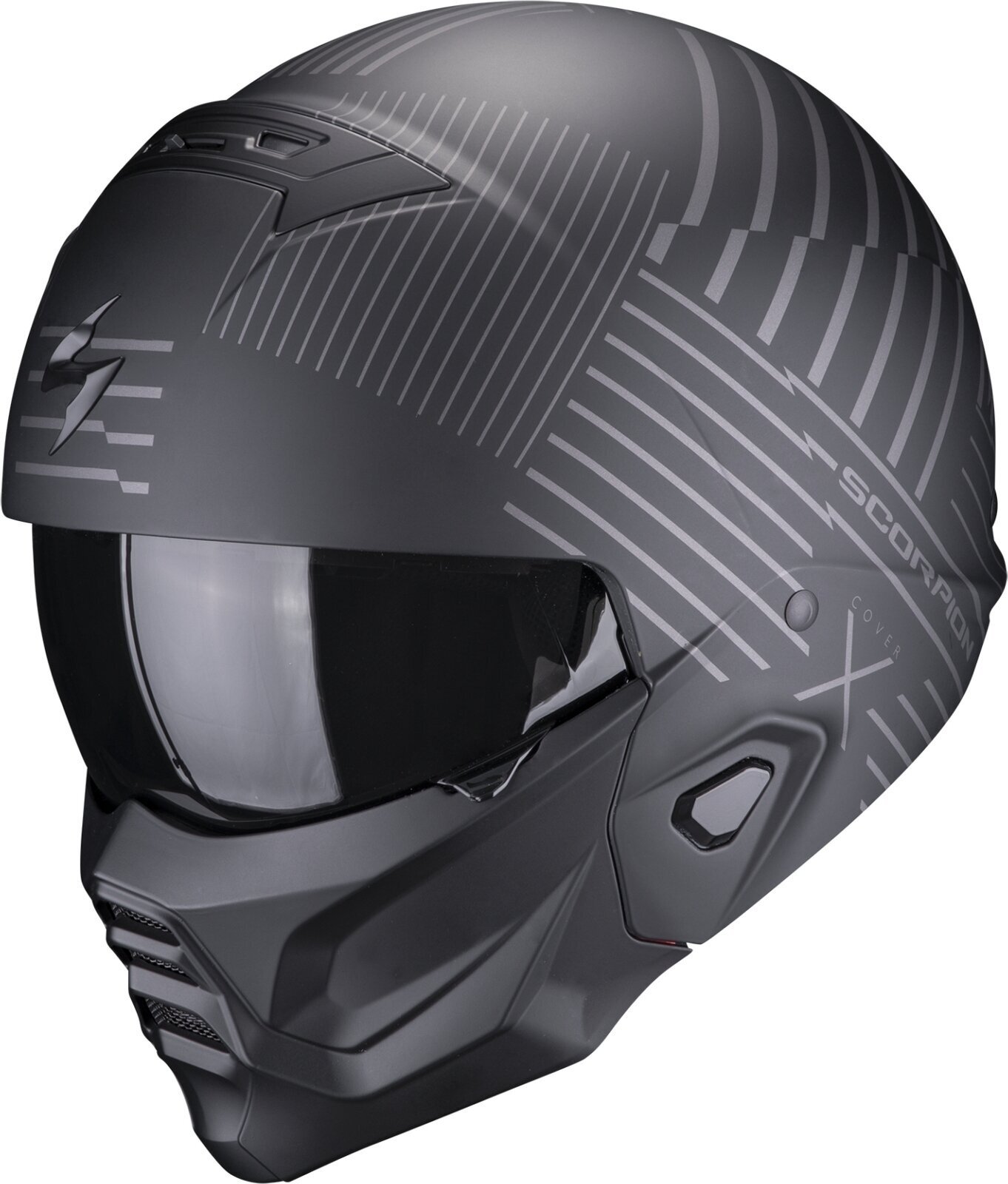 Helmet Scorpion EXO-COMBAT II MILES Matt Black/Silver 2XL Helmet