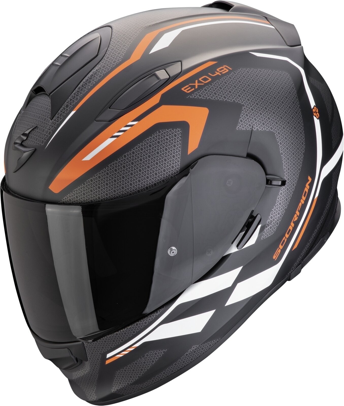 Helm Scorpion EXO 491 KRIPTA Matt Black/Orange/White XL Helm