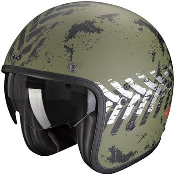Helmet Scorpion BELFAST EVO NEVADA Matt Green/Silver S Helmet - 1