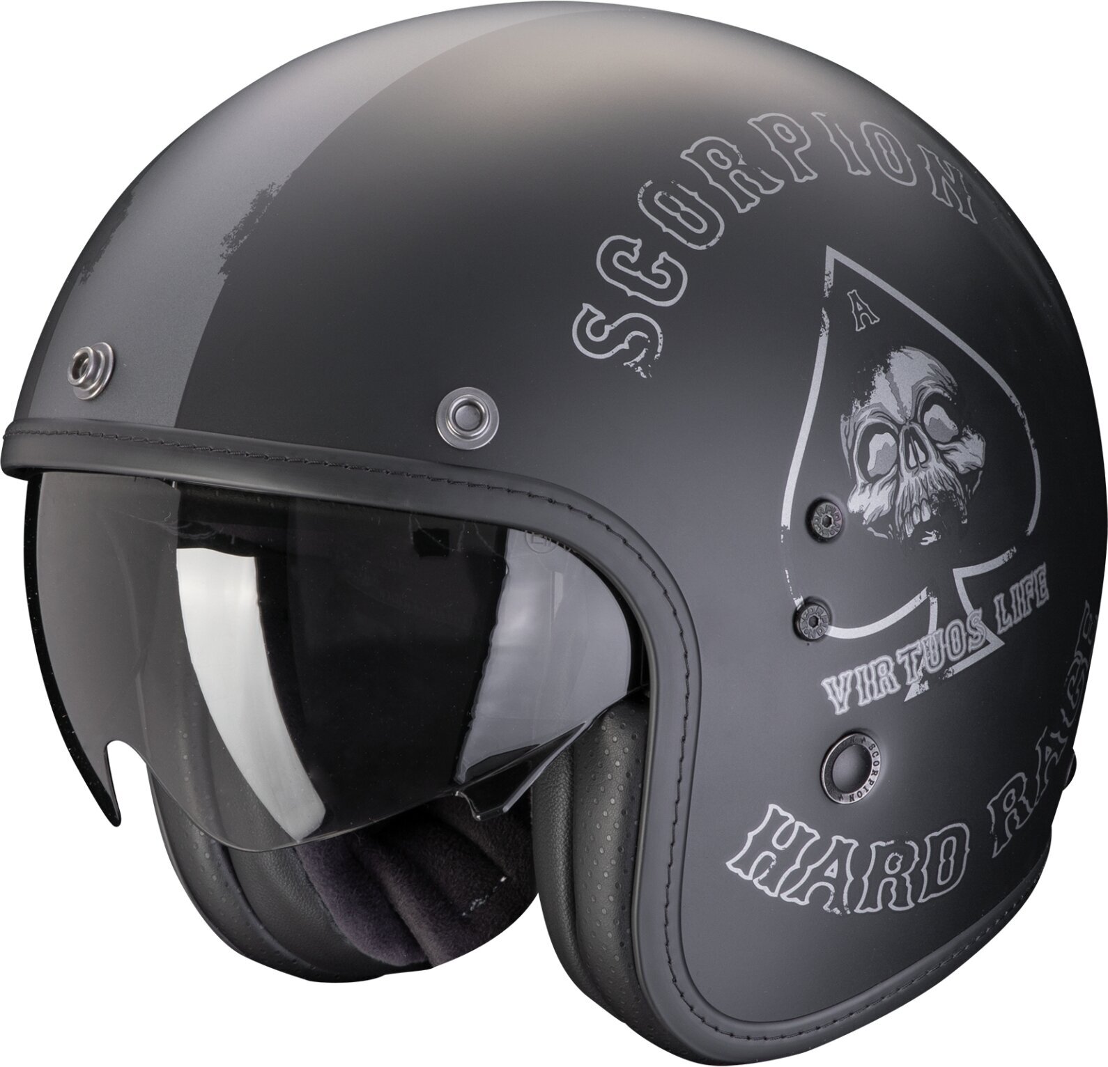 Helmet Scorpion BELFAST EVO SPADE Matt Black/Silver XS Helmet