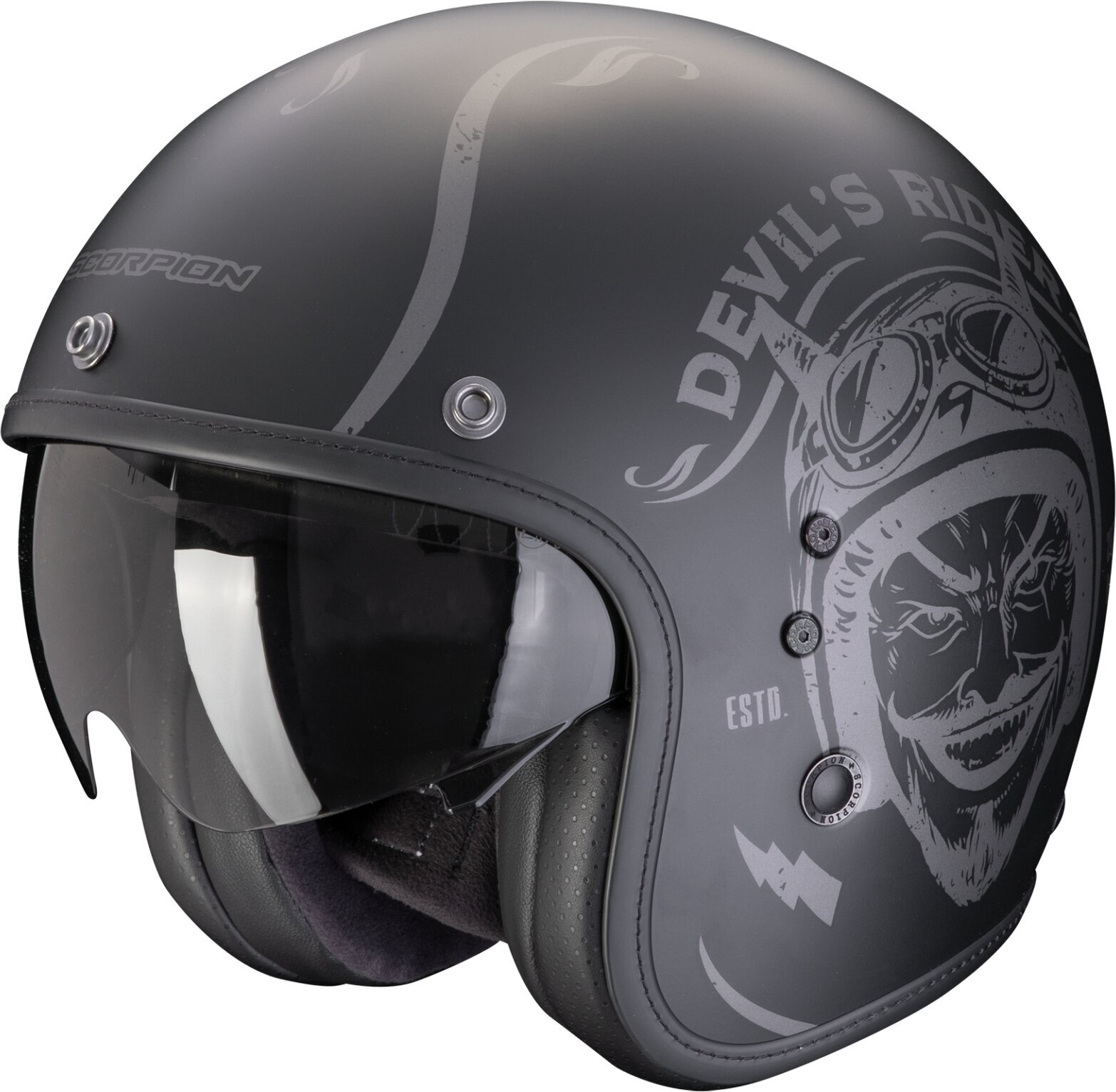 Helmet Scorpion BELFAST EVO ROMEO Matt Black/Silver L Helmet