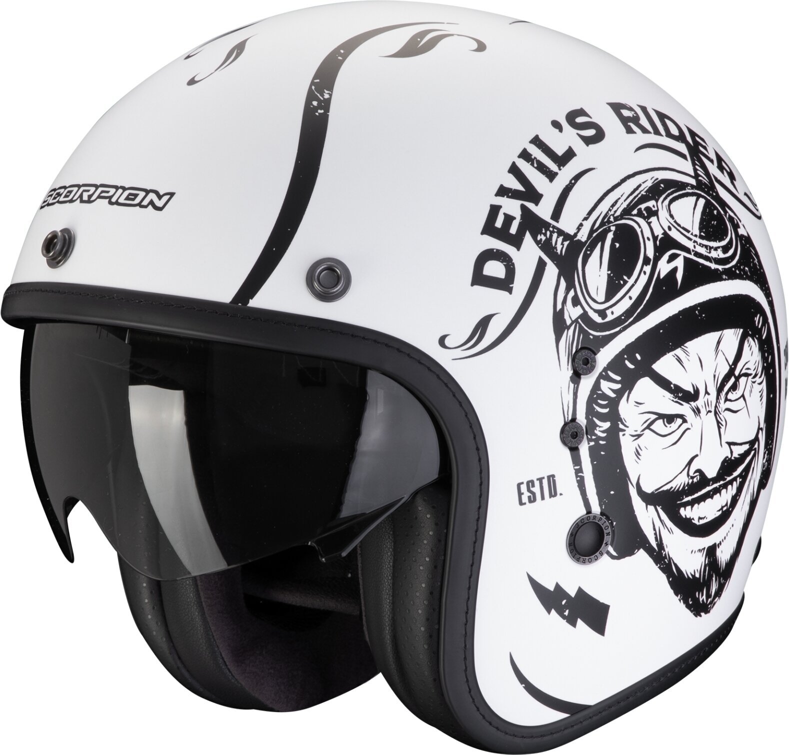 Helm Scorpion BELFAST EVO ROMEO Matt White/Black XS Helm