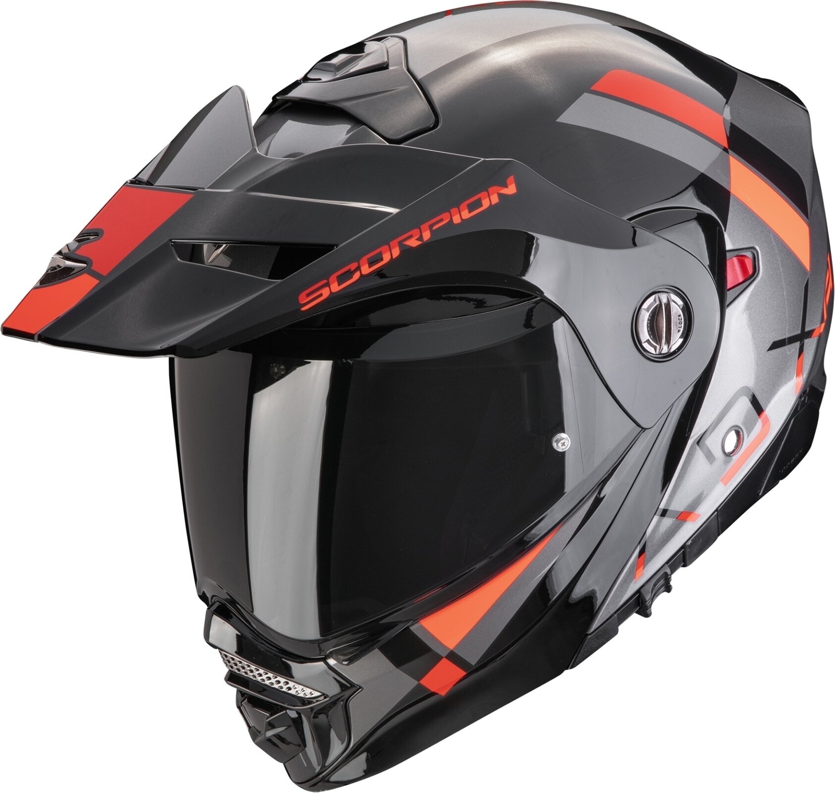 Helmet Scorpion ADX-2 GALANE Silver/Black/Red XS Helmet