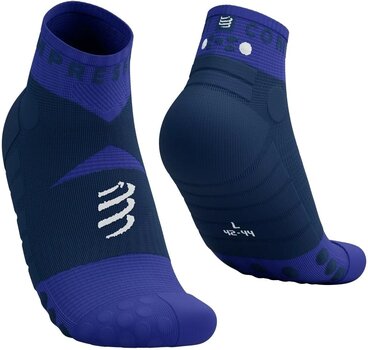 Meias de corrida Compressport Ultra Trail Low Socks Dazzling Blue/Dress Blues/White T2 Meias de corrida - 1