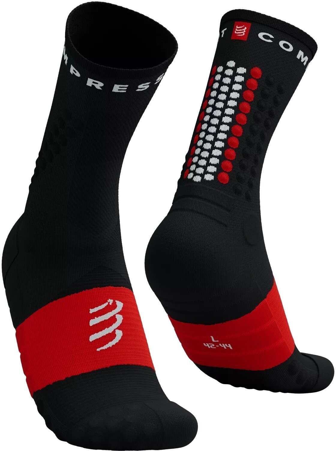 Løbestrømper Compressport Ultra Trail Socks V2.0 Black/White/Core Red T2 Løbestrømper
