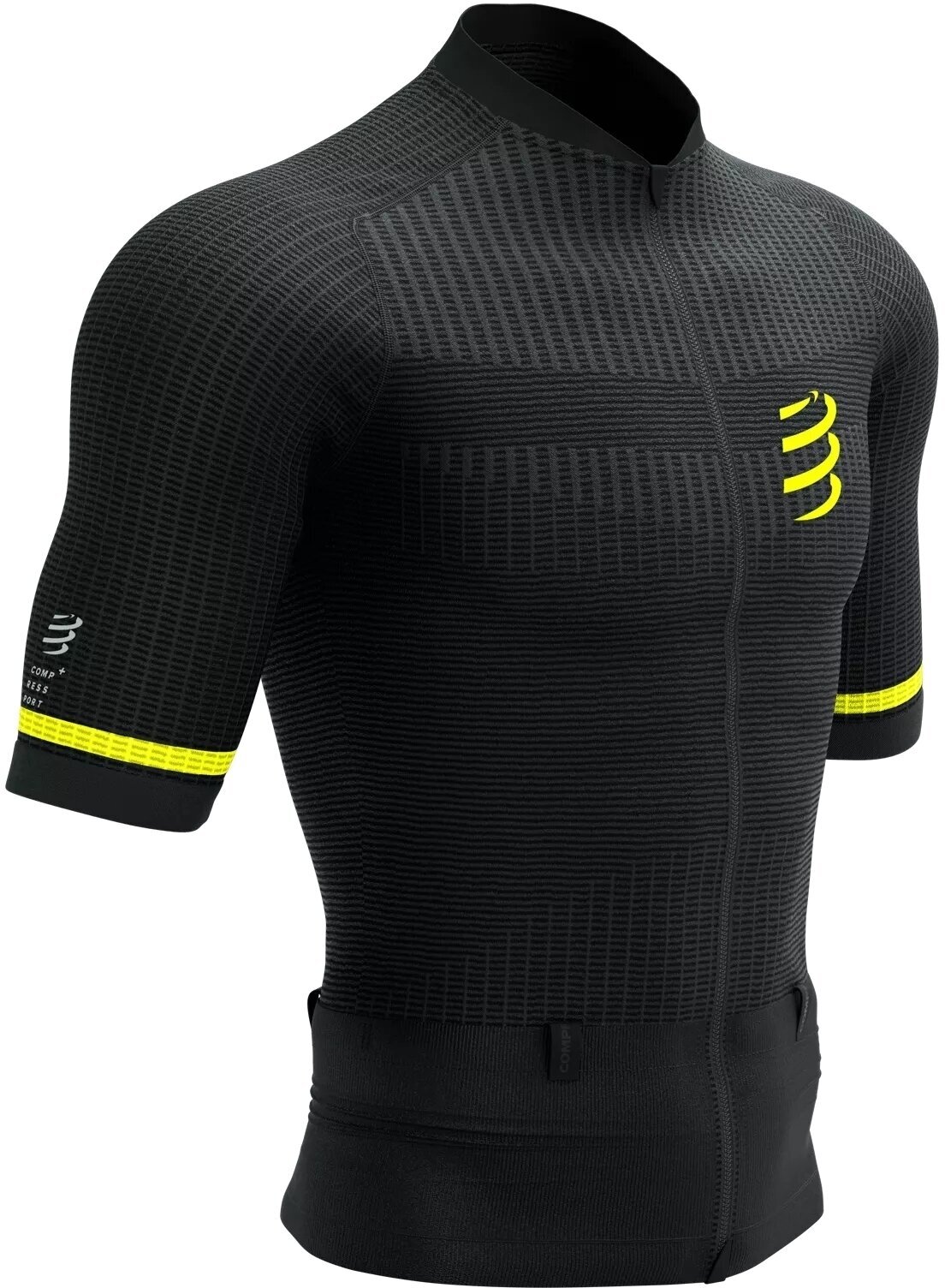 Majica za trčanje s kratkim rukavom Compressport Trail Postural SS Top M Black/Safety Yellow L Majica za trčanje s kratkim rukavom