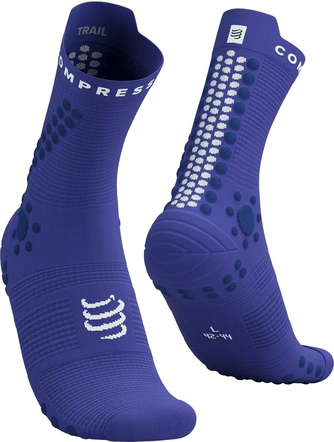 Hardloopsokken Compressport Pro Racing Socks V4.0 Trail Dazzling Blue/Dress Blues/White T1 Hardloopsokken