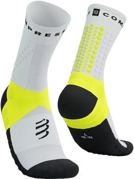 Löparstrumpor Compressport Ultra Trail Socks V2.0 White/Black/Safety Yellow T2 Löparstrumpor - 1