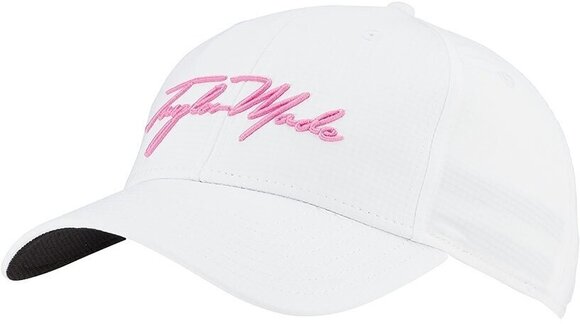 Cap TaylorMade Womens Script Hat White/Pink - 1