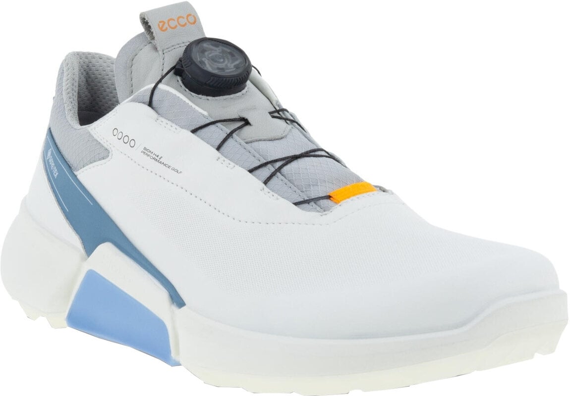 Golfskor för herrar Ecco Biom H4 BOA Mens Golf Shoes White/Retro Blue 39