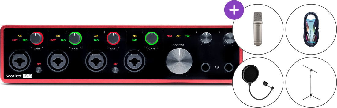 USB-audio-interface - geluidskaart Focusrite Scarlett 18i8 3rd Gen SET