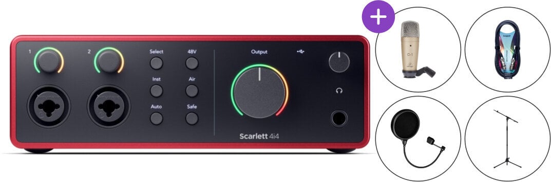 Interface áudio USB Focusrite Scarlett 4i4-4 Gen SET