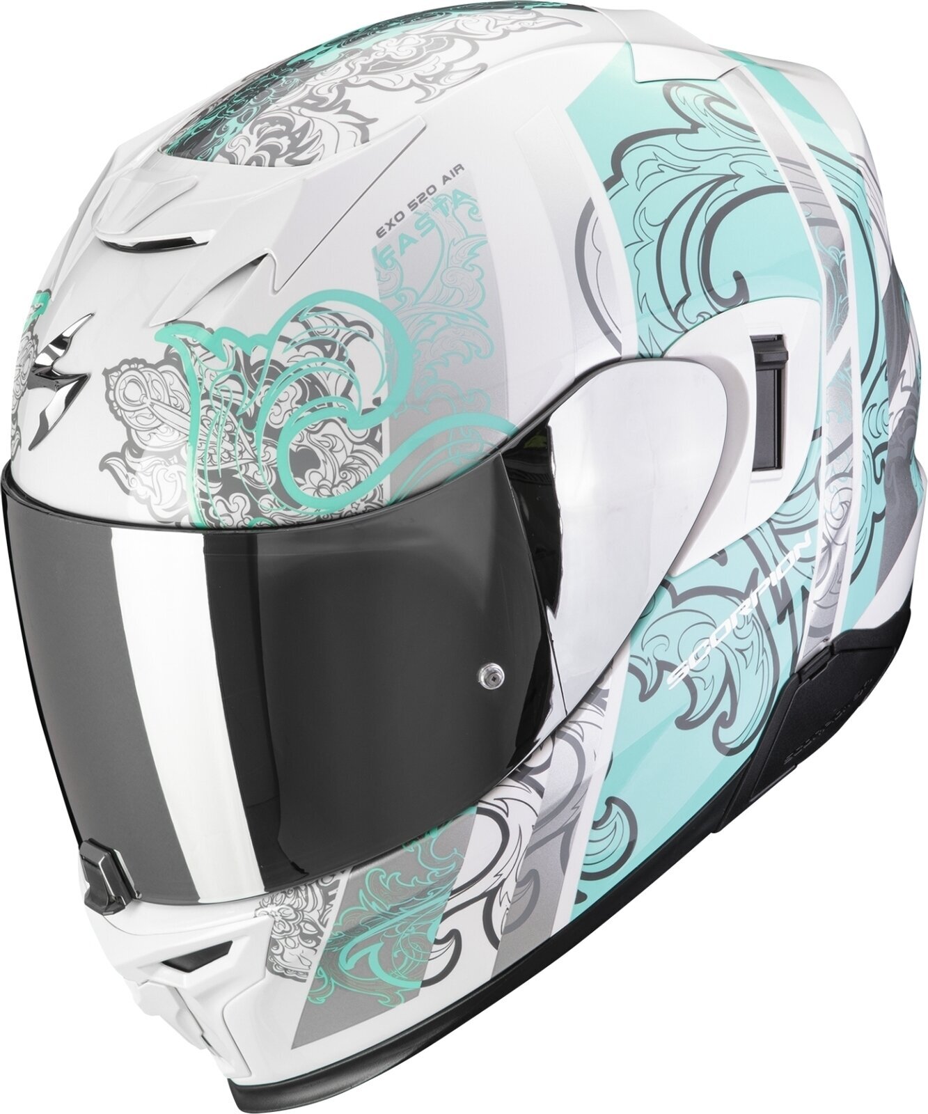 Helm Scorpion EXO 520 EVO AIR FASTA White/Light Blue XXS Helm