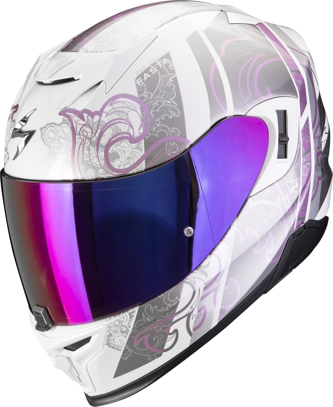 Photos - Motorcycle Helmet Scorpion EXO 520 EVO AIR FASTA White/Purple XS Helmet 172-361-321 