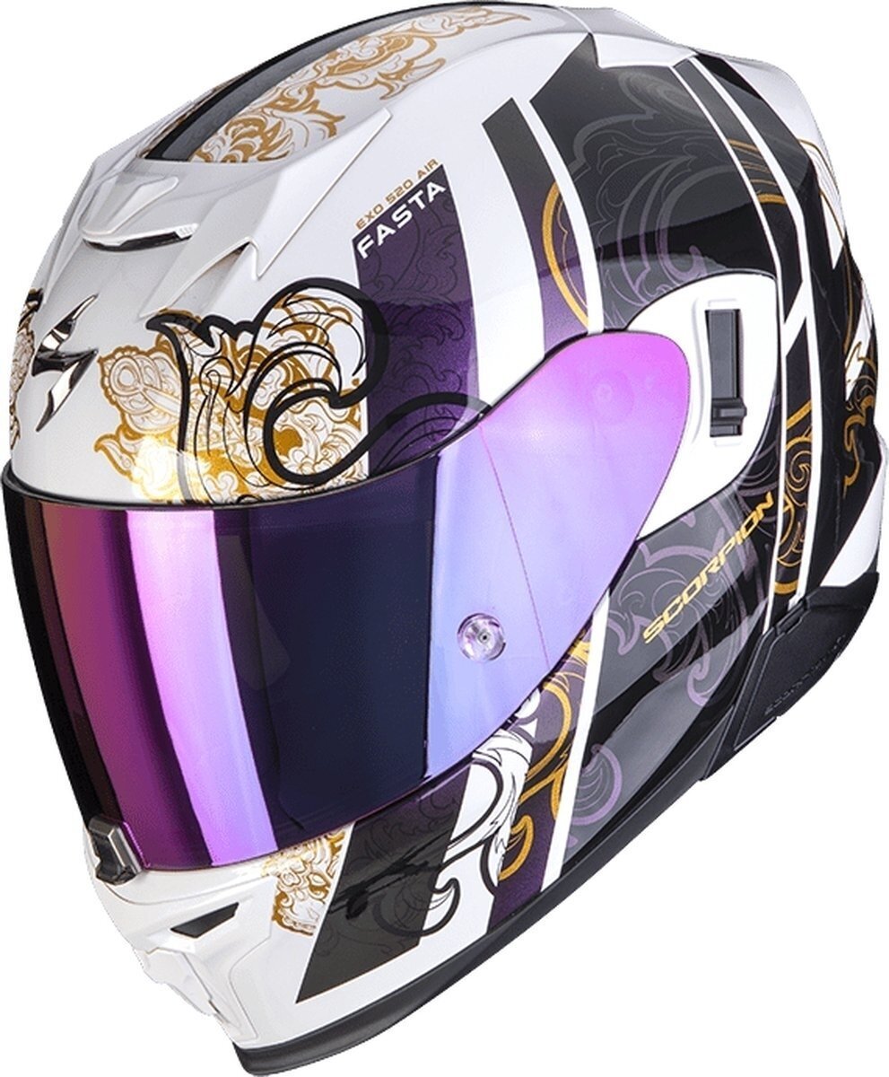Helmet Scorpion EXO 520 EVO AIR FASTA White Chameleon XXS Helmet