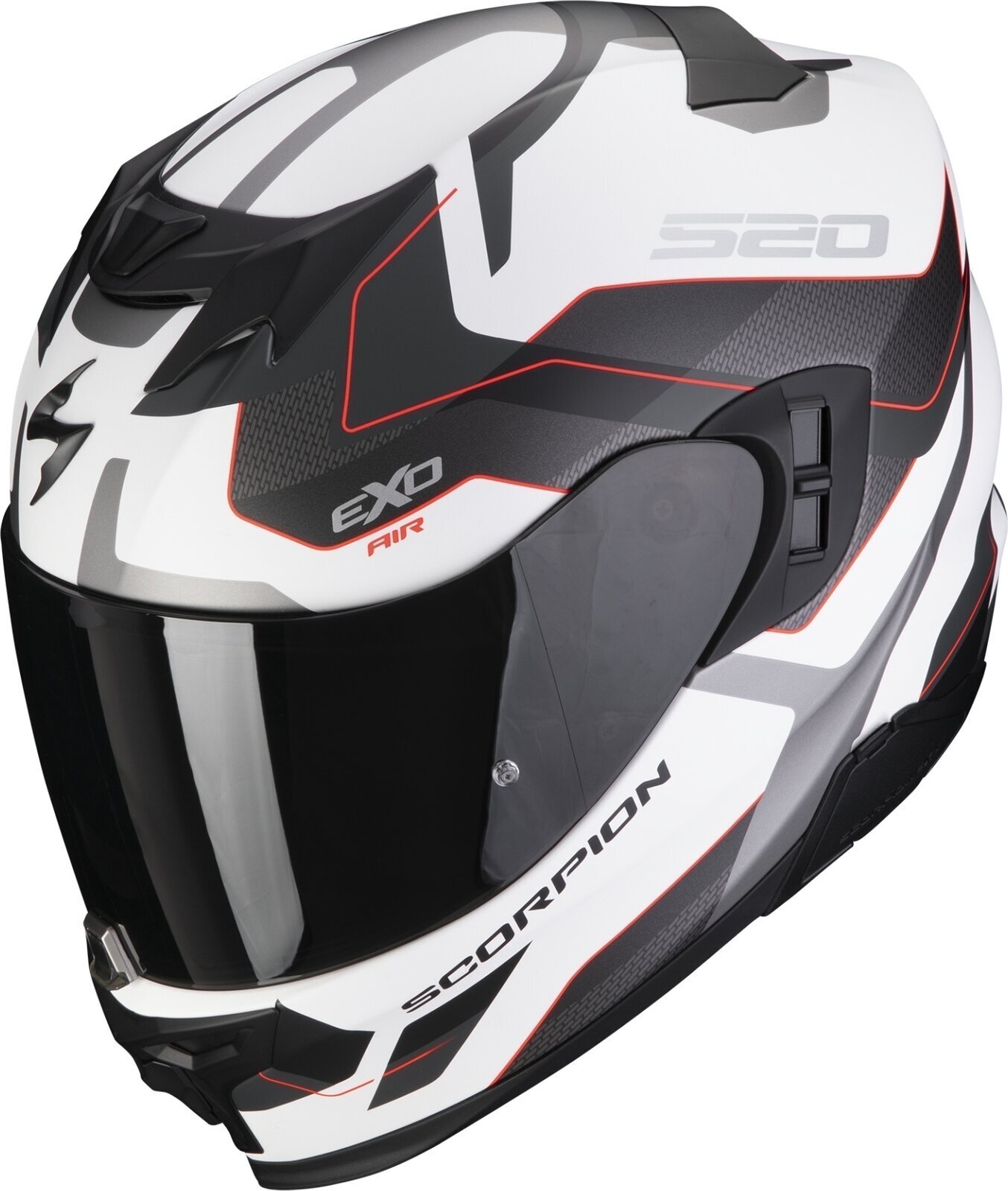 Helmet Scorpion EXO 520 EVO AIR ELAN Matt White/Silver/Red S Helmet