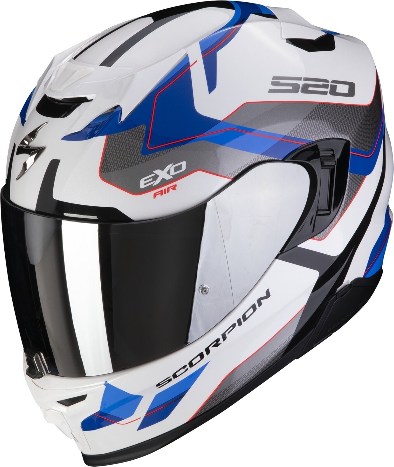 Photos - Motorcycle Helmet Scorpion EXO 520 EVO AIR ELAN White/Blue M Helmet 172-409-74-04 