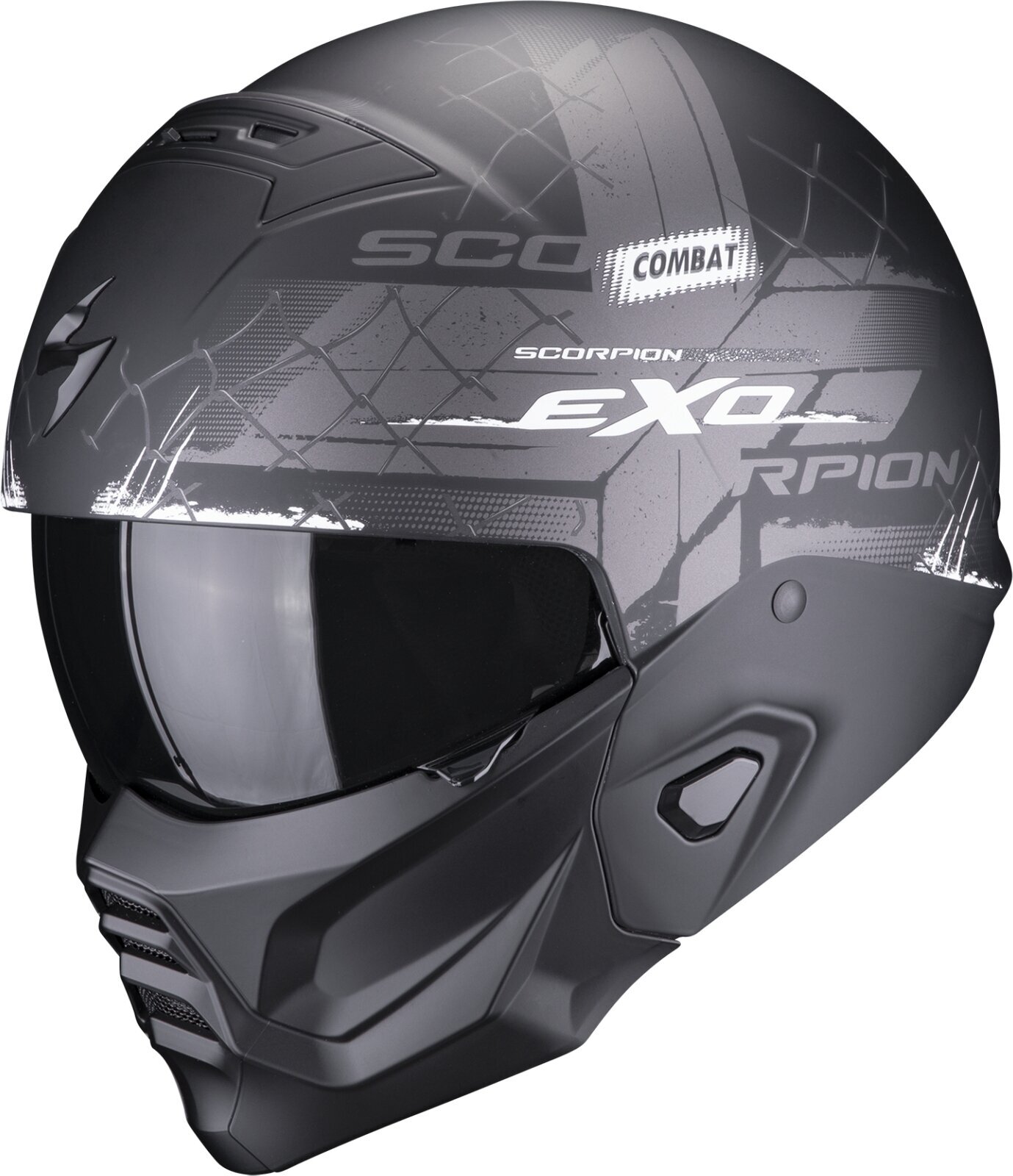 Helm Scorpion EXO-COMBAT II XENON Matt Black/White S Helm