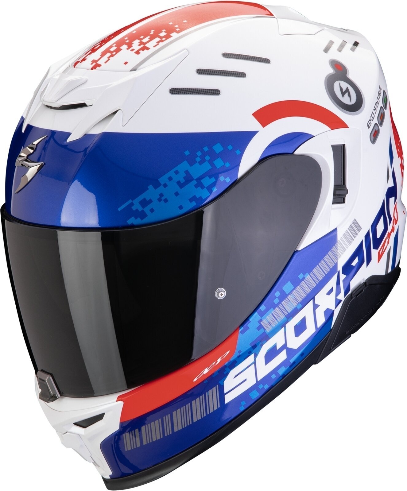 Capacete Scorpion EXO 520 EVO AIR TITAN White/Blue/Red XS Capacete