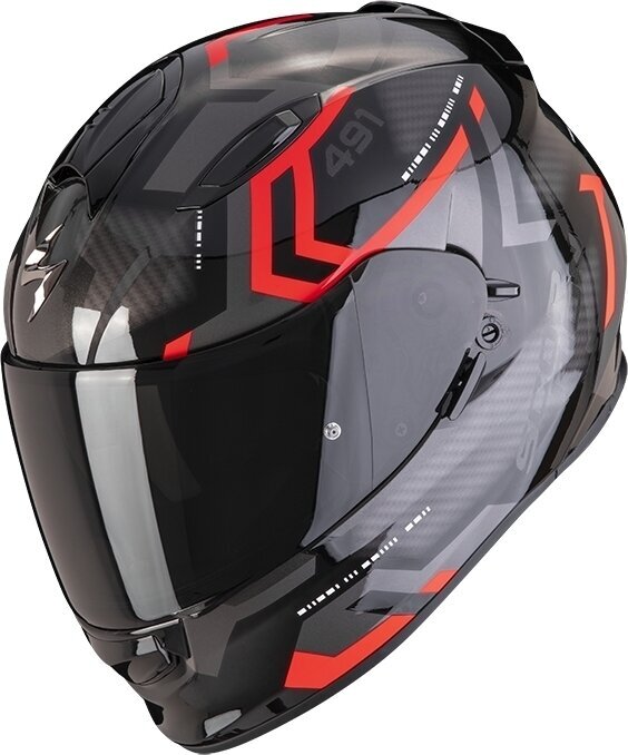 Photos - Motorcycle Helmet Scorpion EXO 491 SPIN Black/Red M Helmet 48-370-24-04 