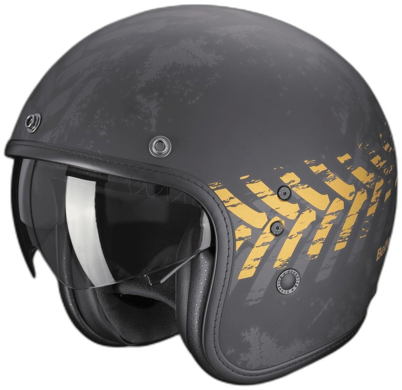 Helmet Scorpion BELFAST EVO NEVADA Matt Black/Gold XS Helmet