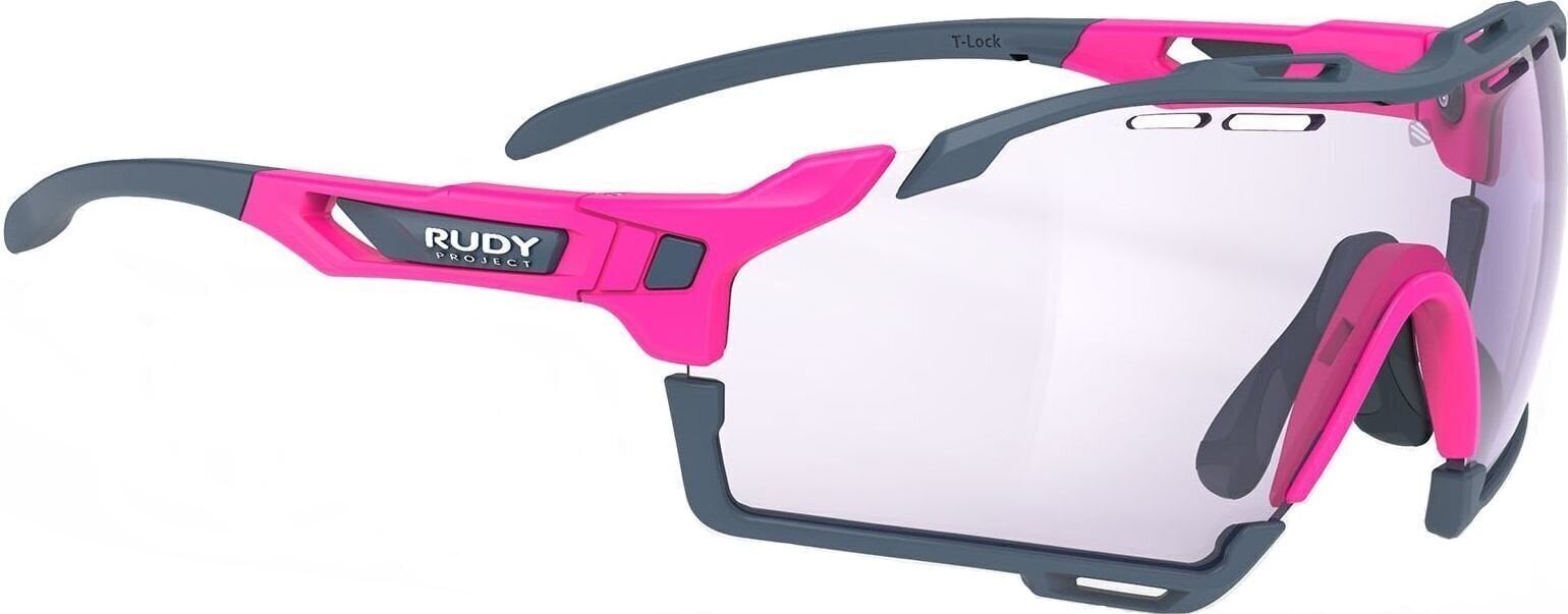 Óculos de ciclismo Rudy Project Cutline Pink Fluo Matte/ImpactX Photochromic 2 Laser Purple Óculos de ciclismo