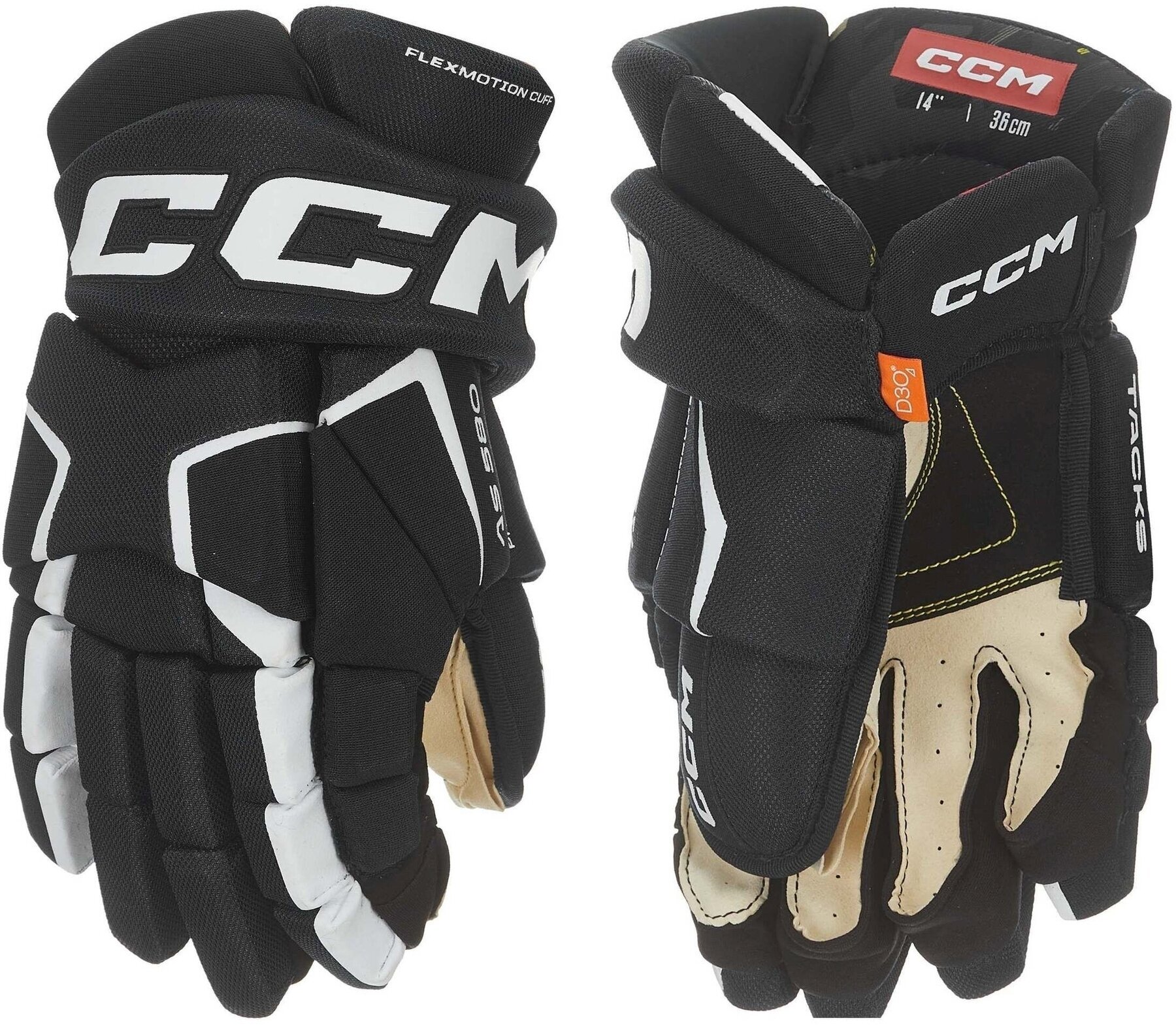 Hockeyhandsker CCM Tacks AS 580 SR 14 Black/White Hockeyhandsker