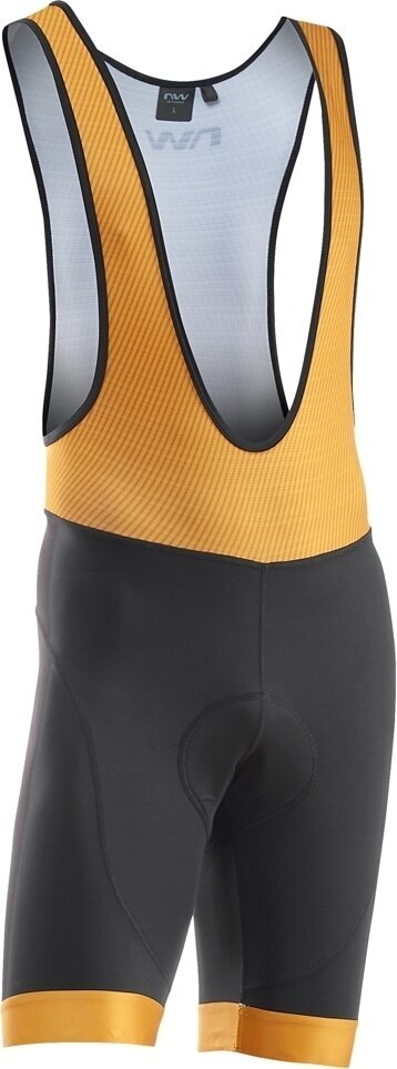 Cycling Short and pants Northwave Force Evo Bibshort Black/Ochre M Cycling Short and pants