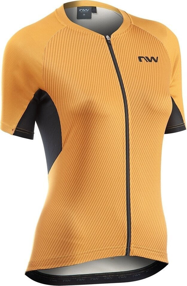 Mez kerékpározáshoz Northwave Force Evo Women Jersey Short Sleeve Dzsörzi Ochre XS