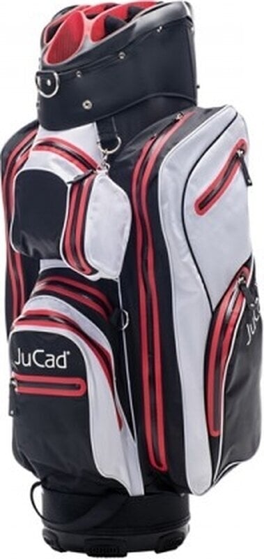 Borsa da golf Cart Bag Jucad Aquastop Black/White/Red Borsa da golf Cart Bag