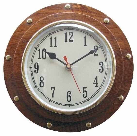 Marine Weather Instruments, Marine Clock Sea-Club Clock in Porthole 23 x 15cm