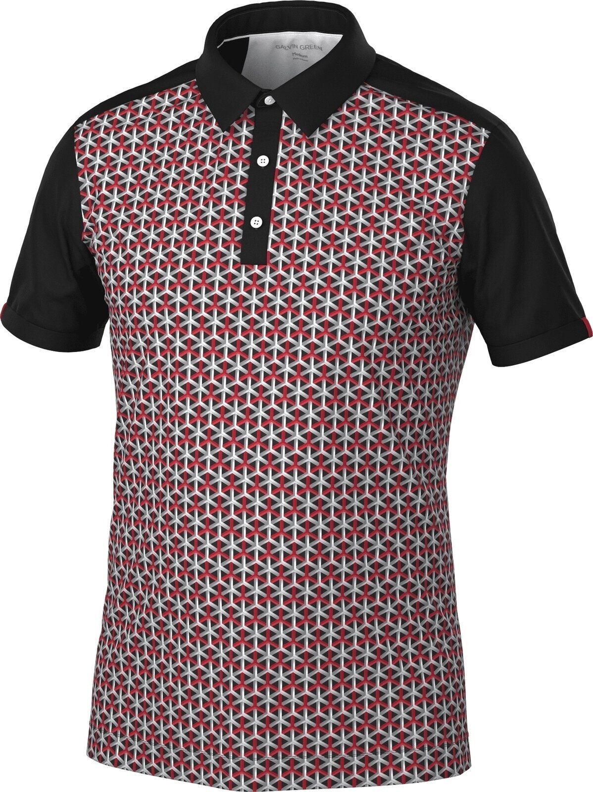 Polo Galvin Green Mio Mens Breathable Short Sleeve Shirt Red/Black M