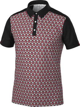 Polo Galvin Green Mio Mens Breathable Short Sleeve Shirt Red/Black L - 1