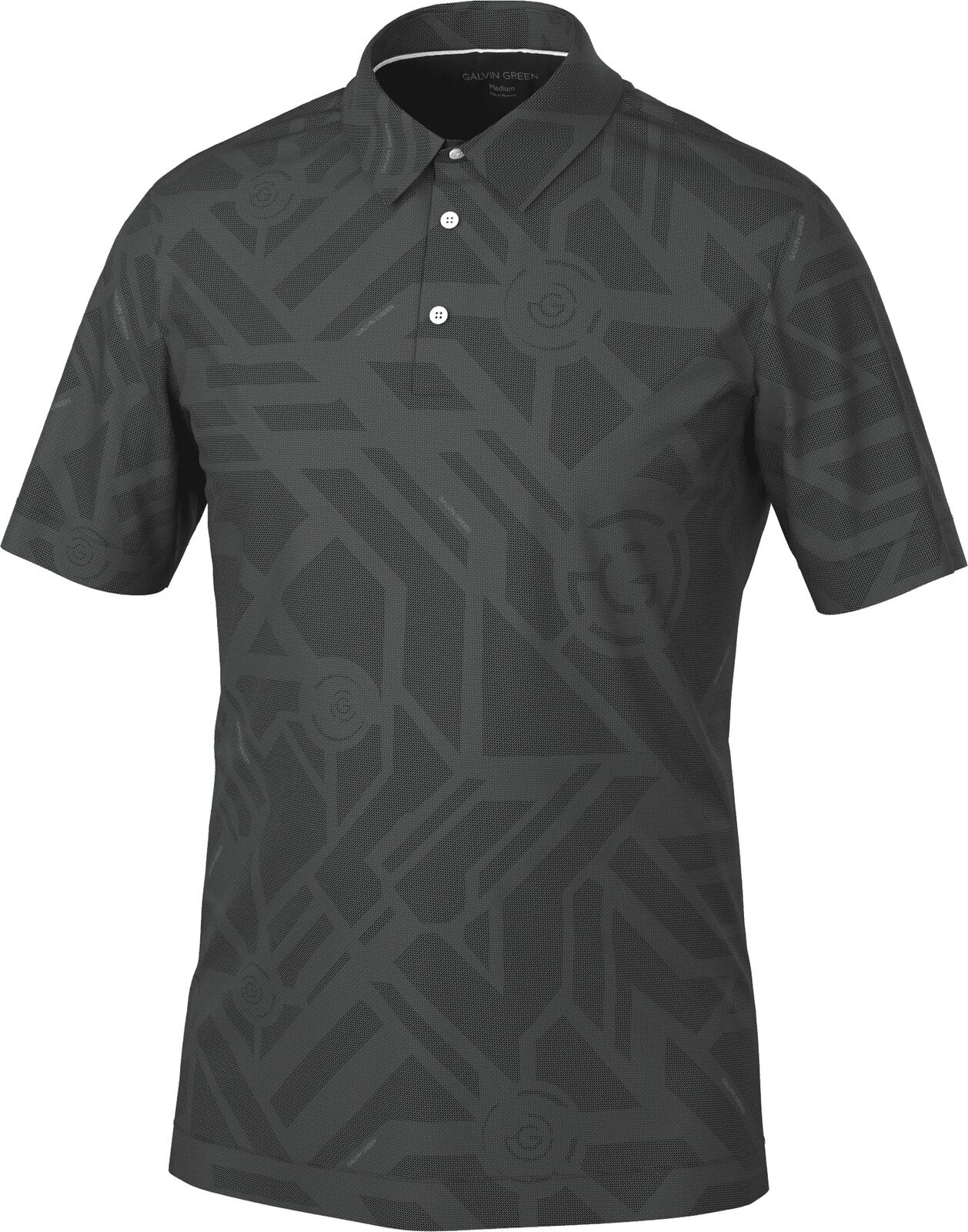 Polo Shirt Galvin Green Maze Mens Breathable Short Sleeve Shirt Black XL