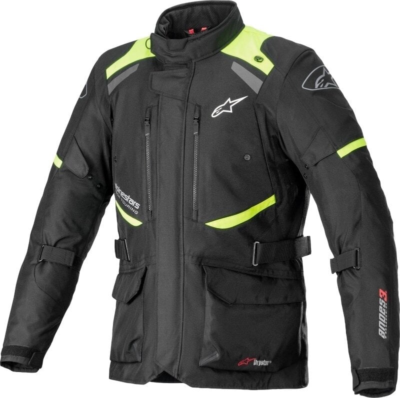 Textiljacke Alpinestars Andes V3 Drystar Jacket Black/Yellow Fluo 4XL Textiljacke